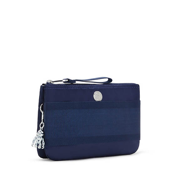 Kipling Creativity Extra Large Metallic Wristlet Bags Cosmic Blue Stripe | CA 2067AH